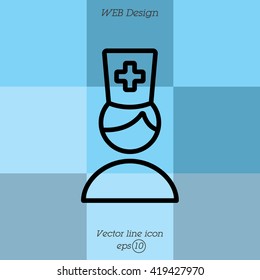 Web line icon. Doctor