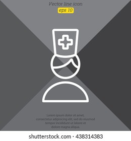 Web line icon. Doctor