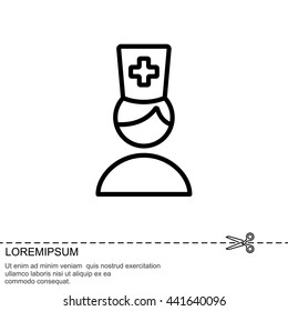 Web line icon. Doctor