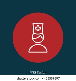 Web line icon. Doctor