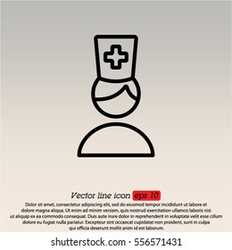 Web line icon. Doctor
