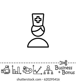 Web line icon. Doctor