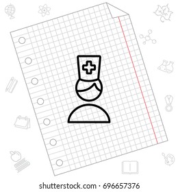 Web line icon. Doctor