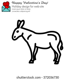 Web line icon. Donkey,