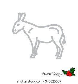 Web line icon. Donkey, livestock