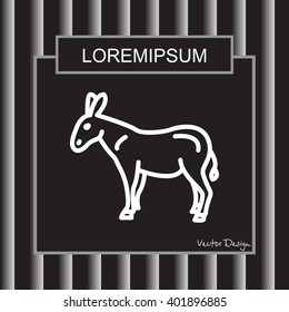 Web line icon. Donkey, livestock