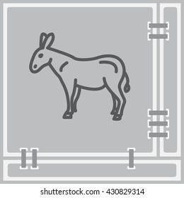 Web line icon. Donkey, livestock