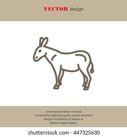 Web line icon. Donkey, livestock