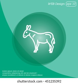 Web line icon. Donkey, livestock