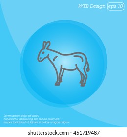 Web line icon. Donkey, livestock