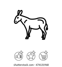 Web line icon. Donkey, livestock