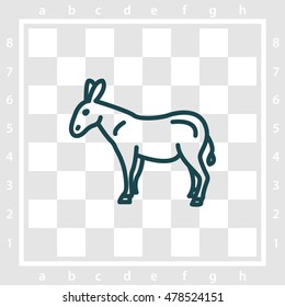 Web line icon. Donkey, livestock
