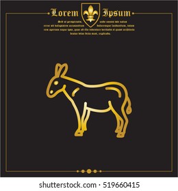 Web line icon. Donkey, livestock