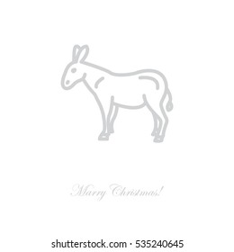 Web line icon. Donkey, livestock