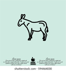 Web line icon. Donkey, livestock