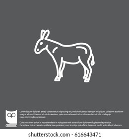 Web line icon. Donkey, livestock