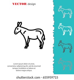 Web line icon. Donkey, livestock