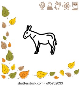 Web line icon. Donkey, livestock