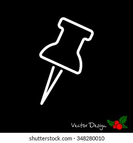 Web line icon. Drawing pin