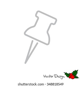 Web line icon. Drawing pin