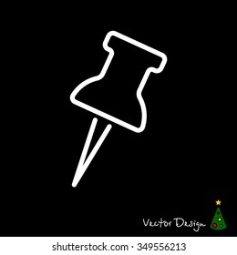 Web line icon. Drawing pin