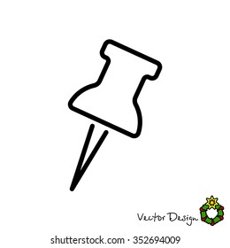Web line icon. Drawing pin
