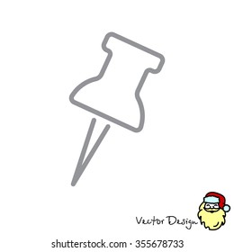 Web line icon. Drawing pin