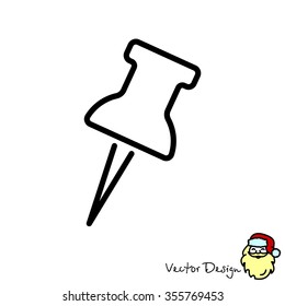 Web line icon. Drawing pin