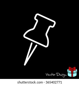 Web line icon. Drawing pin