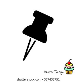 Web line icon. Drawing pin