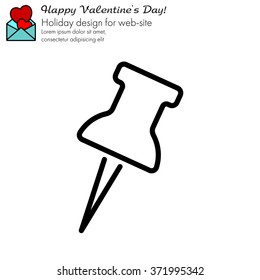 Web line icon. Drawing pin
