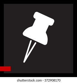 Web line icon. Drawing pin
