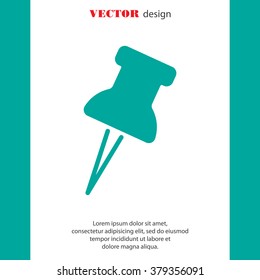 Web line icon. Drawing pin
