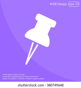 Web line icon. Drawing pin
