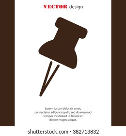 Web line icon. Drawing pin