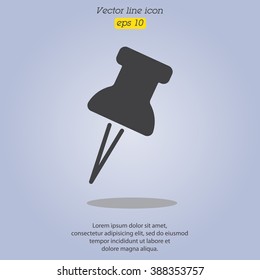 Web line icon. Drawing pin