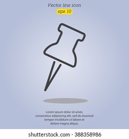 Web line icon. Drawing pin