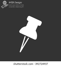 Web line icon. Drawing pin