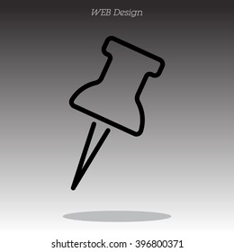Web line icon. Drawing pin