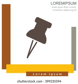 Web line icon. Drawing pin