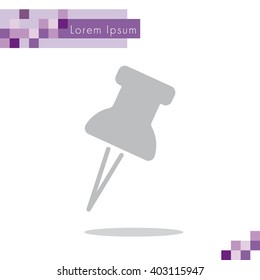 Web line icon. Drawing pin