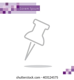 Web line icon. Drawing pin