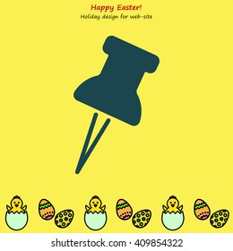 Web line icon. Drawing pin