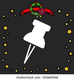 Web line icon. Drawing pin