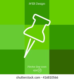 Web line icon. Drawing pin