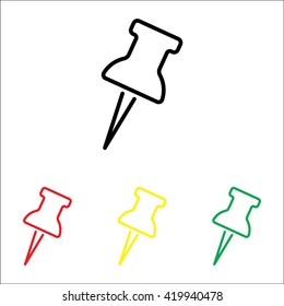Web line icon. Drawing pin