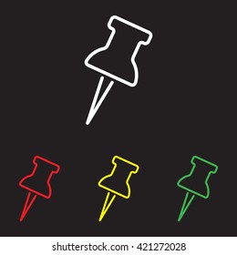 Web line icon. Drawing pin
