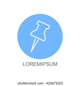 Web line icon. Drawing pin
