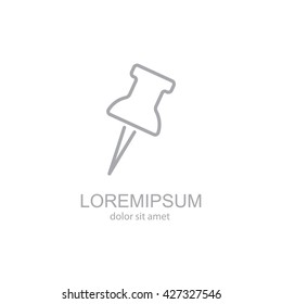 Web line icon. Drawing pin