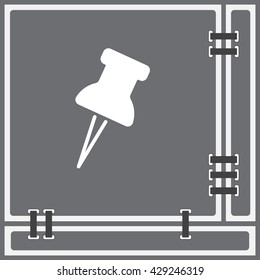 Web line icon. Drawing pin
